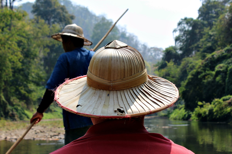 5K, focus on foreground, nautical vessel, chiang mai, tree, nature, hat, one person, rear view, clothing, lake, day, plant, outdoors, thailand, real people