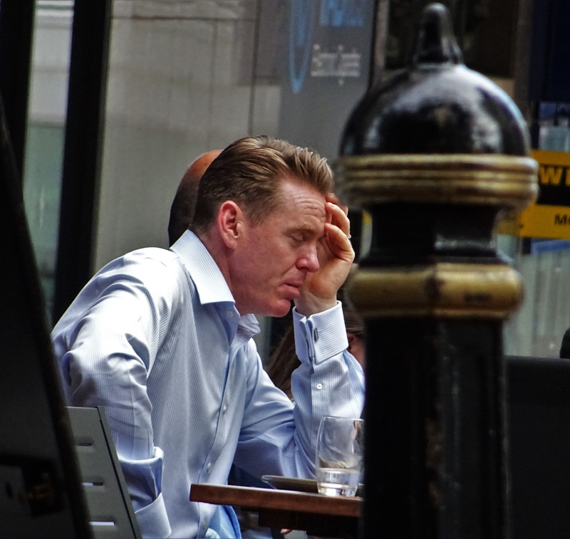 males, business, concentration, sitting, looking, waist up, city, street, headshot, reflection, men, mood, adult, one person, mid adult, young adult, fatigue
