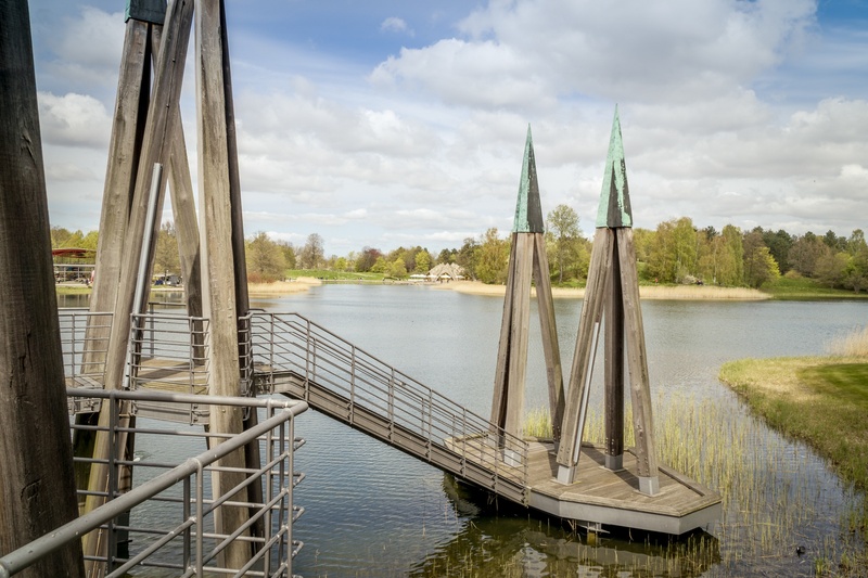 spring, leisure, bridge, britz garden, only editorial usage, architecture, water, day, tranquil scene, plant, 1080P, lake, sailboat, bridge - man made structure