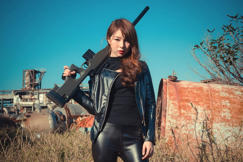 Weapon, Brunette, Rifle, Girl, Girls and Guns, Asian, Model, 1080P, Women, Woman